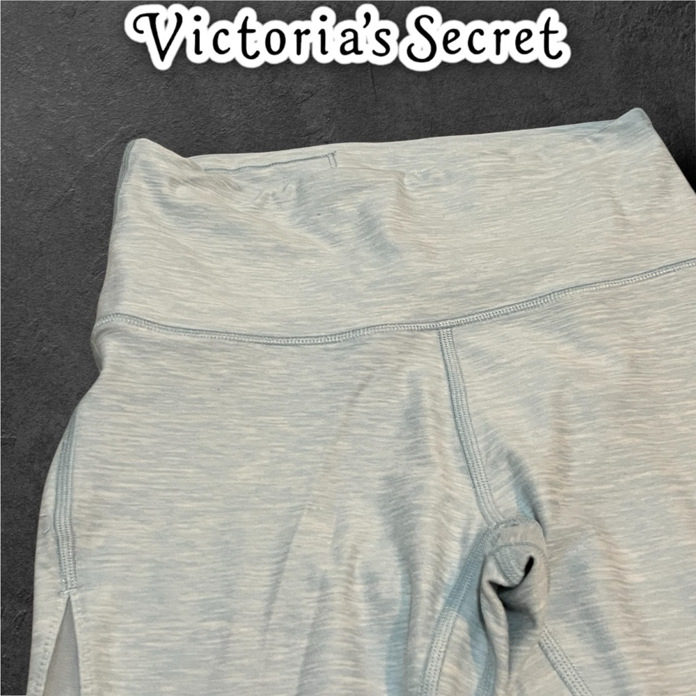 HTF Victoria’s Secret Light Grey Blue Super Soft Leggings with mesh - Picture 4 of 8